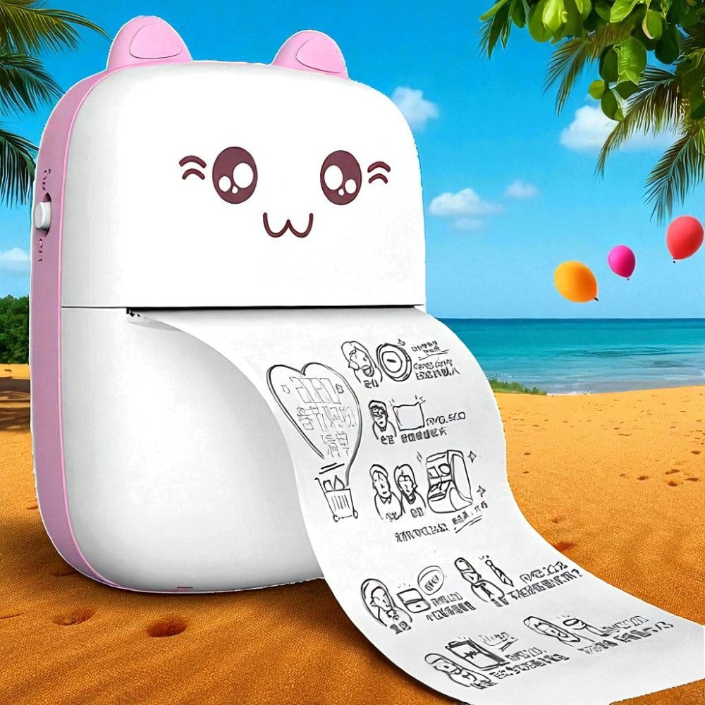 Mini Impresora Portátil de Gatito – Térmica, Inalámbrica y Portátil