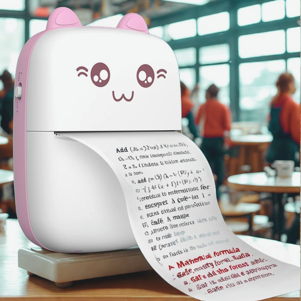 Mini Impresora Portátil de Gatito – Térmica, Inalámbrica y Portátil